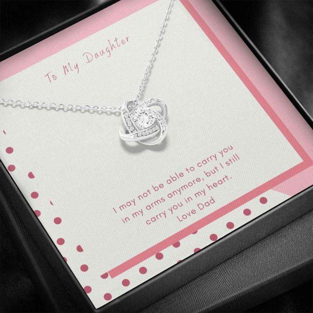 Daughter Necklace, To Daughter Carry In My Heart From Dad Stronger Together Dughter's Day Rakva