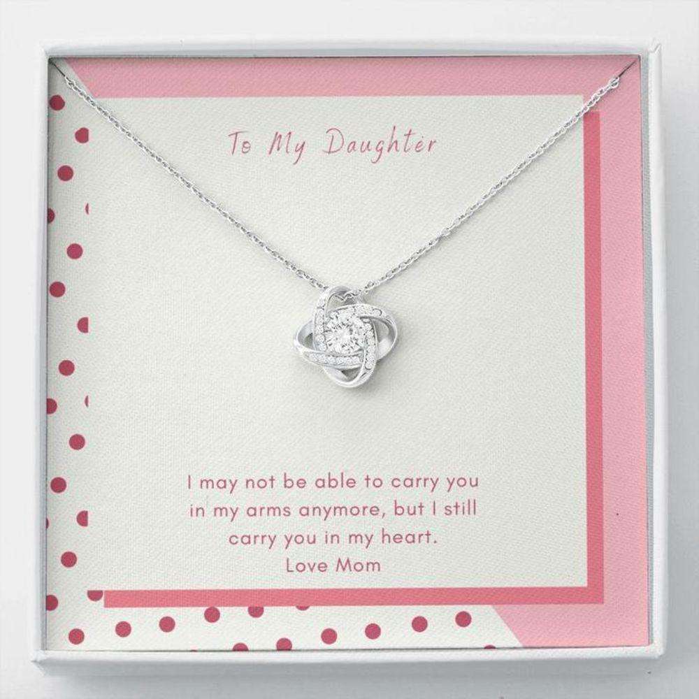 Daughter Necklace, To Daughter Carry In My Heart From Mom Stronger Together Dughter's Day Rakva