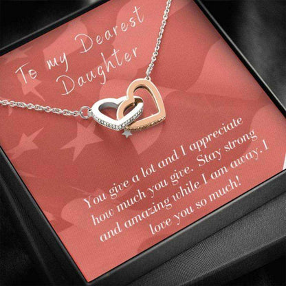 Daughter Necklace, To Daughter Deployment Patriotic Dughter's Day Rakva