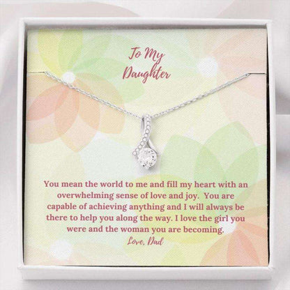 Daughter Necklace, To Daughter Gift From Dad Light Floral Beauty Necklace Dughter's Day Rakva