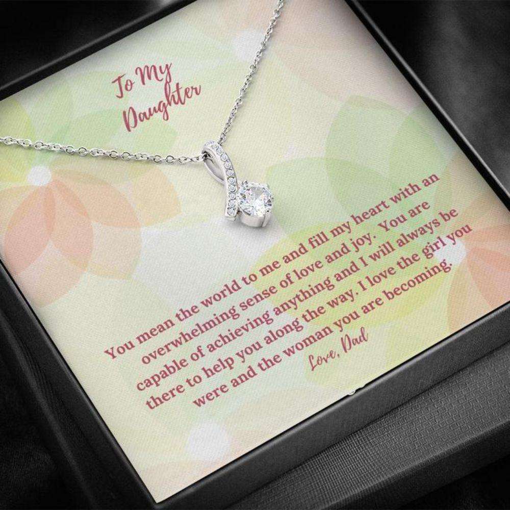 Daughter Necklace, To Daughter Gift From Dad Light Floral Beauty Necklace Dughter's Day Rakva