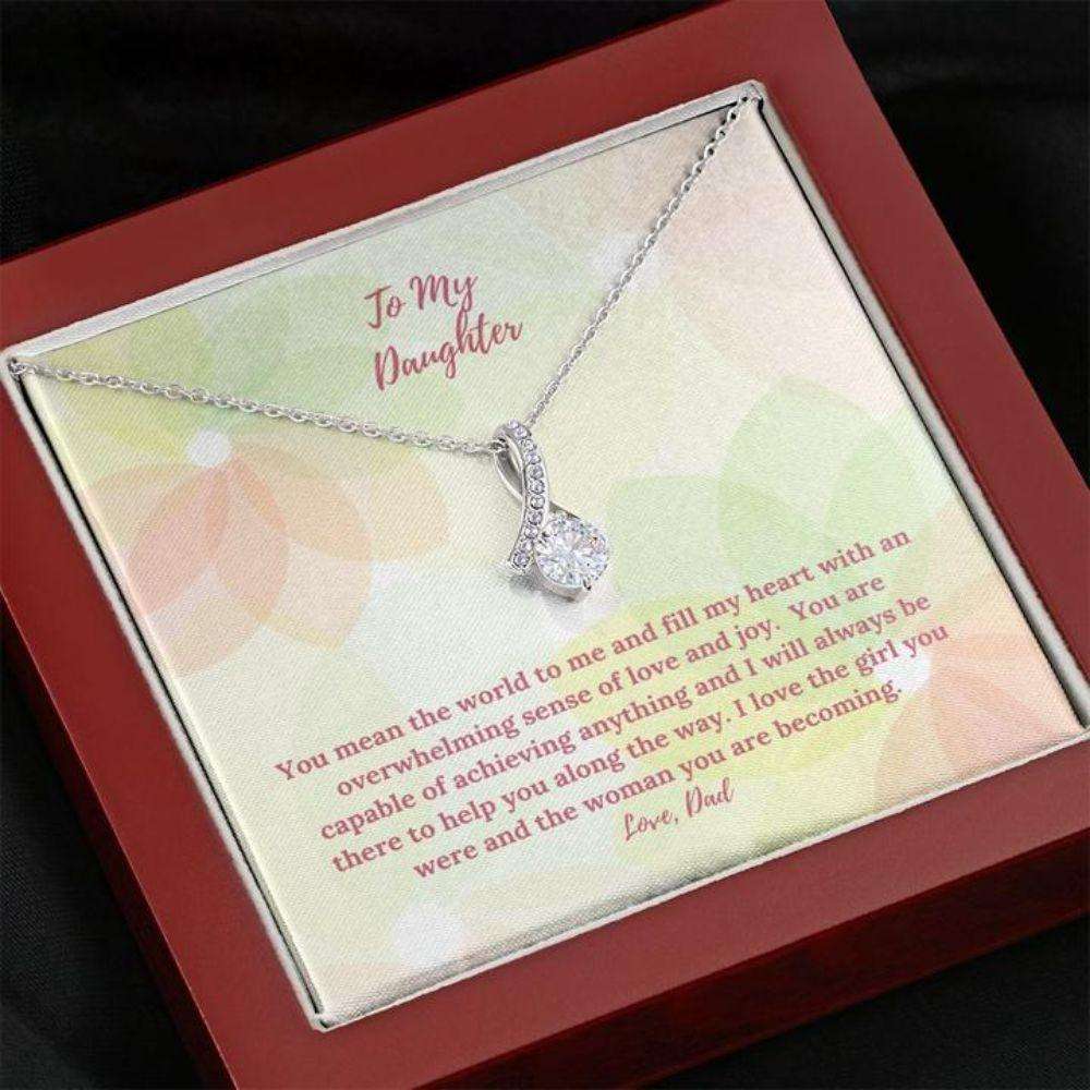 Daughter Necklace, To Daughter Gift From Dad Light Floral Beauty Necklace Dughter's Day Rakva