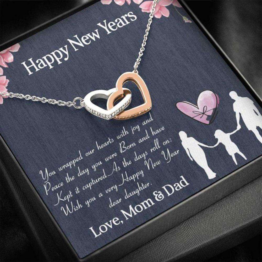 Daughter Necklace, To Daughter Gift From Mom And Dad “ Happy New Year Necklace Dughter's Day Rakva