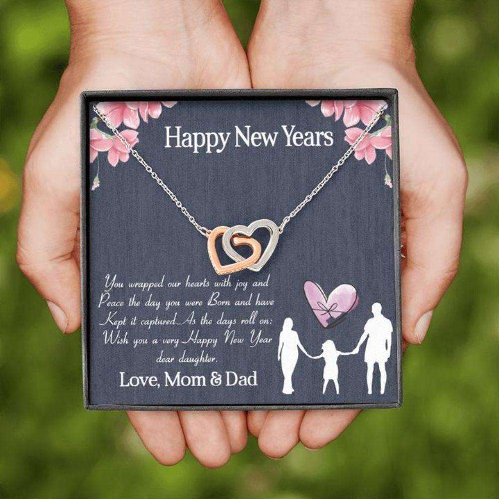 Daughter Necklace, To Daughter Gift From Mom And Dad “ Happy New Year Necklace Dughter's Day Rakva