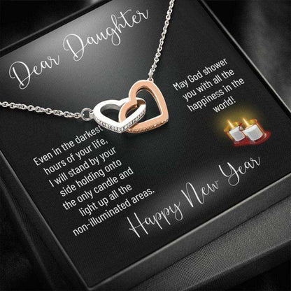 Daughter Necklace, To Daughter “ Happy New Year “ Religious Necklace Dughter's Day Rakva