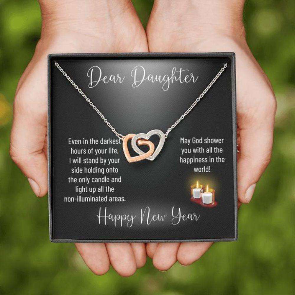 Daughter Necklace, To Daughter “ Happy New Year “ Religious Necklace Dughter's Day Rakva