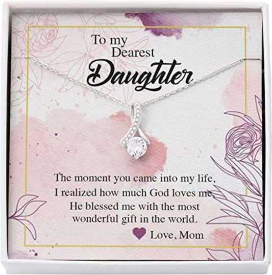 Daughter Necklace, To Dearest Daughter Necklace From Mom Came Life God Loves Me Most Wonderful Dughter's Day Rakva