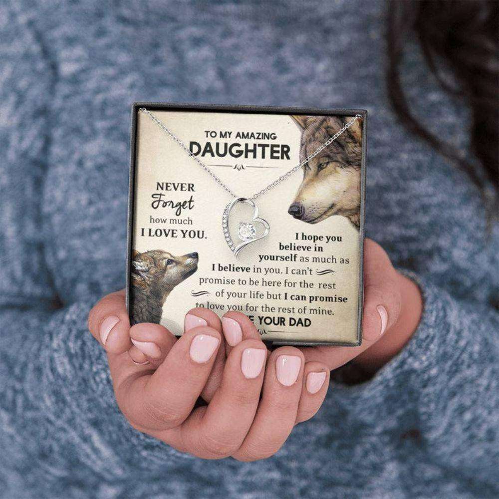 Daughter Necklace, To My Amazing Daughter Never Forget How Much I Love You Necklace “ Gift For Daughter Dughter's Day Rakva