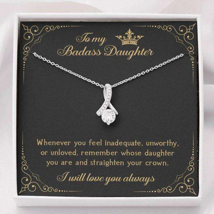 Daughter Necklace, To My Badass Daughter Alluring Necklace Gift From Dad Mom Dughter's Day Rakva