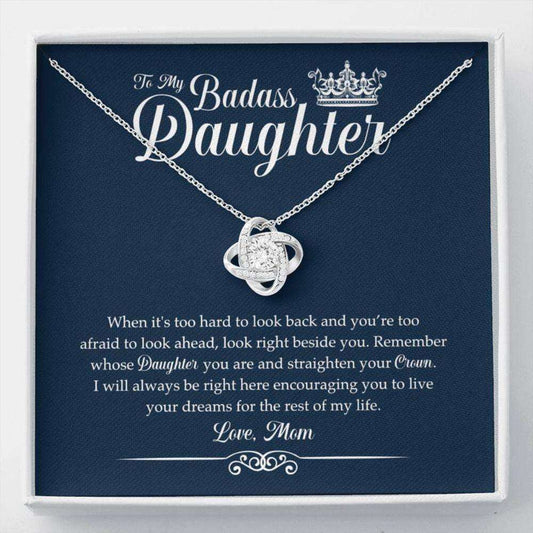 Daughter Necklace, To My Badass Daughter Necklace “ Remember Whose Daughter You Are And Straighten Your Crown Dughter's Day Rakva