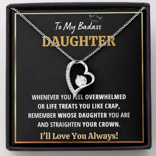 Daughter Necklace, To My Badass Daughter Œcrap “ Black” Heart Necklace Gift Dughter's Day Rakva