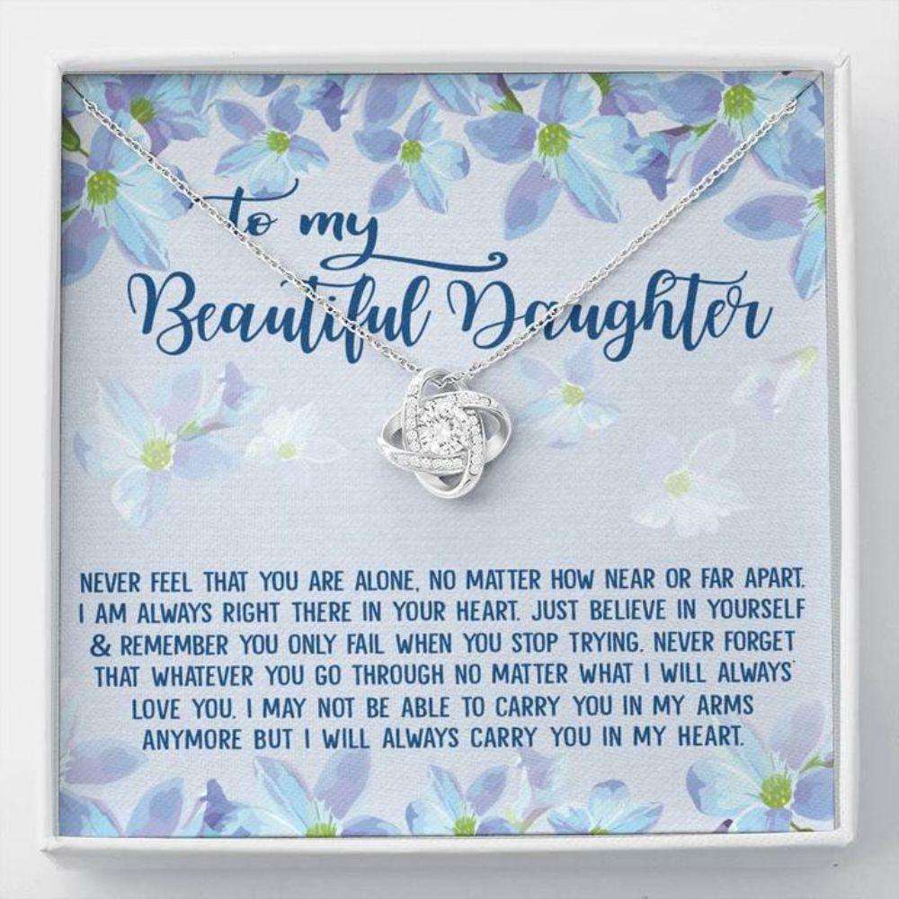 Daughter Necklace, To My Beautiful Daughter Necklace Gift “ Never Feel That You Are Alone Dughter's Day Rakva