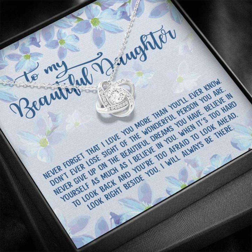 Daughter Necklace, To My Beautiful Daughter Necklace Gift “ Never Forget That I Love You Dughter's Day Rakva