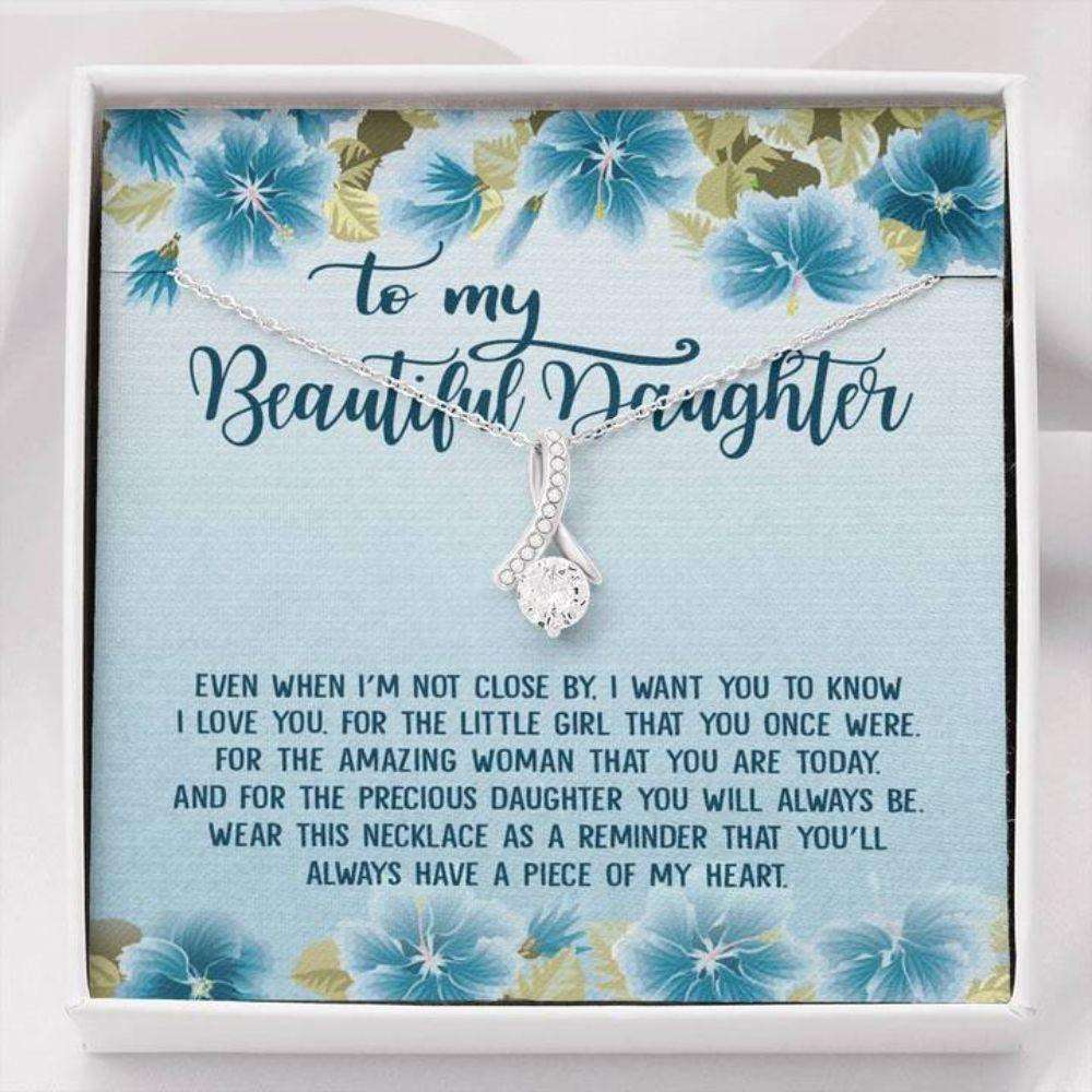 Daughter Necklace, To My Beautiful Daughter Necklace Gift You’Ll Always Have A Piece Of My Heart Dughter's Day Rakva