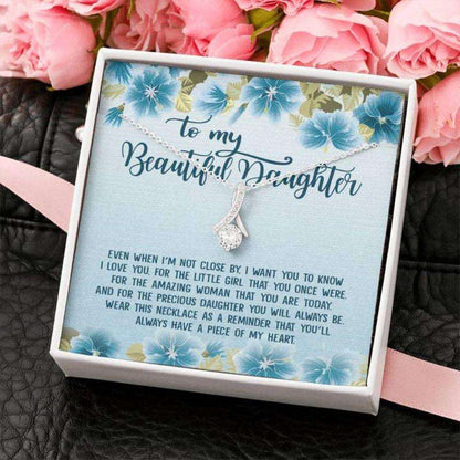 Daughter Necklace, To My Beautiful Daughter Necklace Gift You’Ll Always Have A Piece Of My Heart Dughter's Day Rakva