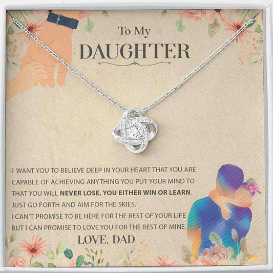 Daughter Necklace, To My Beautiful Daughter Necklace Gifts For Daughter From Father, Sentimental Dughter's Day Rakva