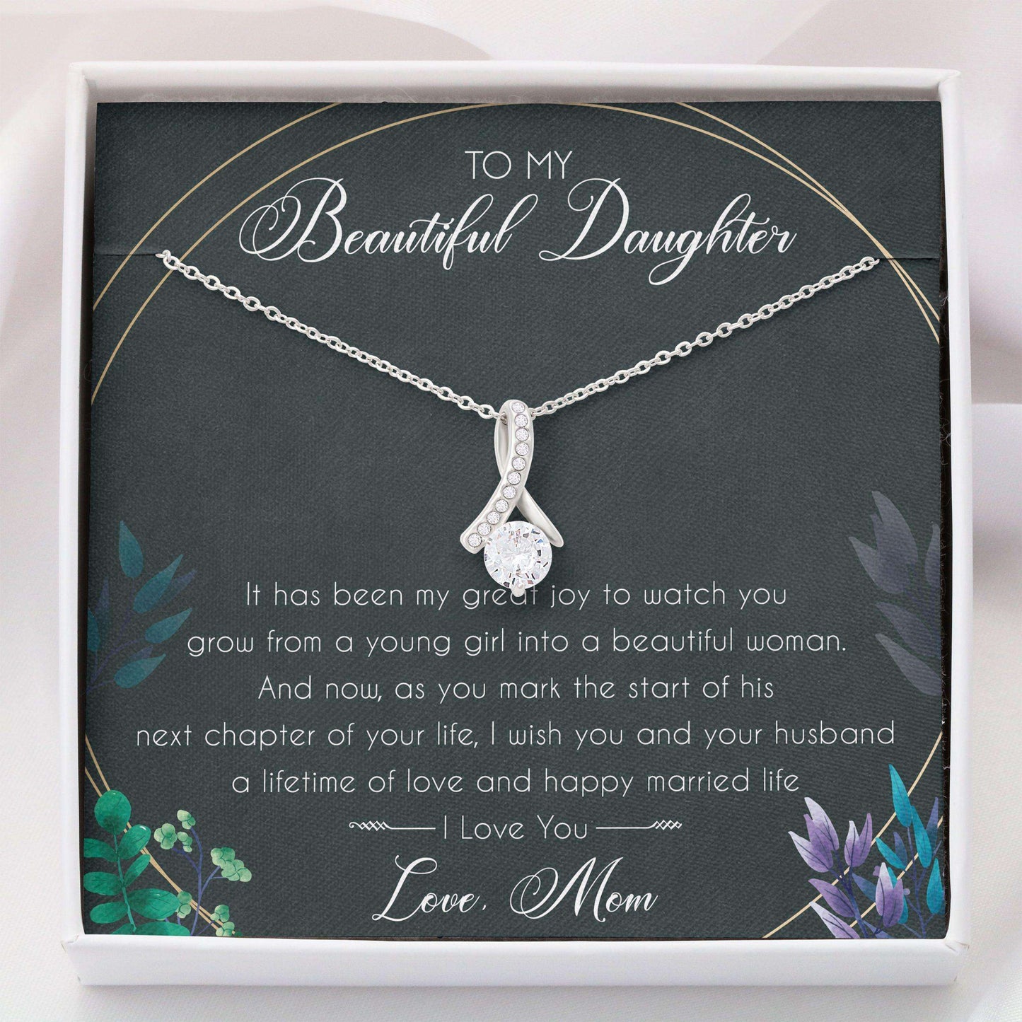 Daughter Necklace “ To My Beautiful Daughter Necklace With Box Message Card “ Jewelry Gift For Daughter V1 Dughter's Day Rakva