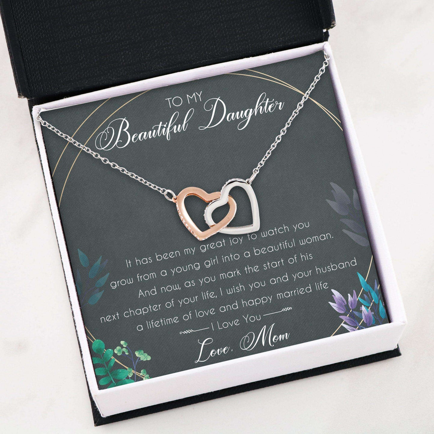 Daughter Necklace “ To My Beautiful Daughter Necklace With Box Message Card “ Jewelry Gift For Daughter V3 Dughter's Day Rakva