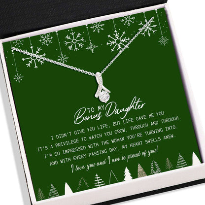 Daughter Necklace “ To My Bonus Daughter Christmas Necklace Card “ Jewelry For Daughter Beauty Necklace Dughter's Day Rakva