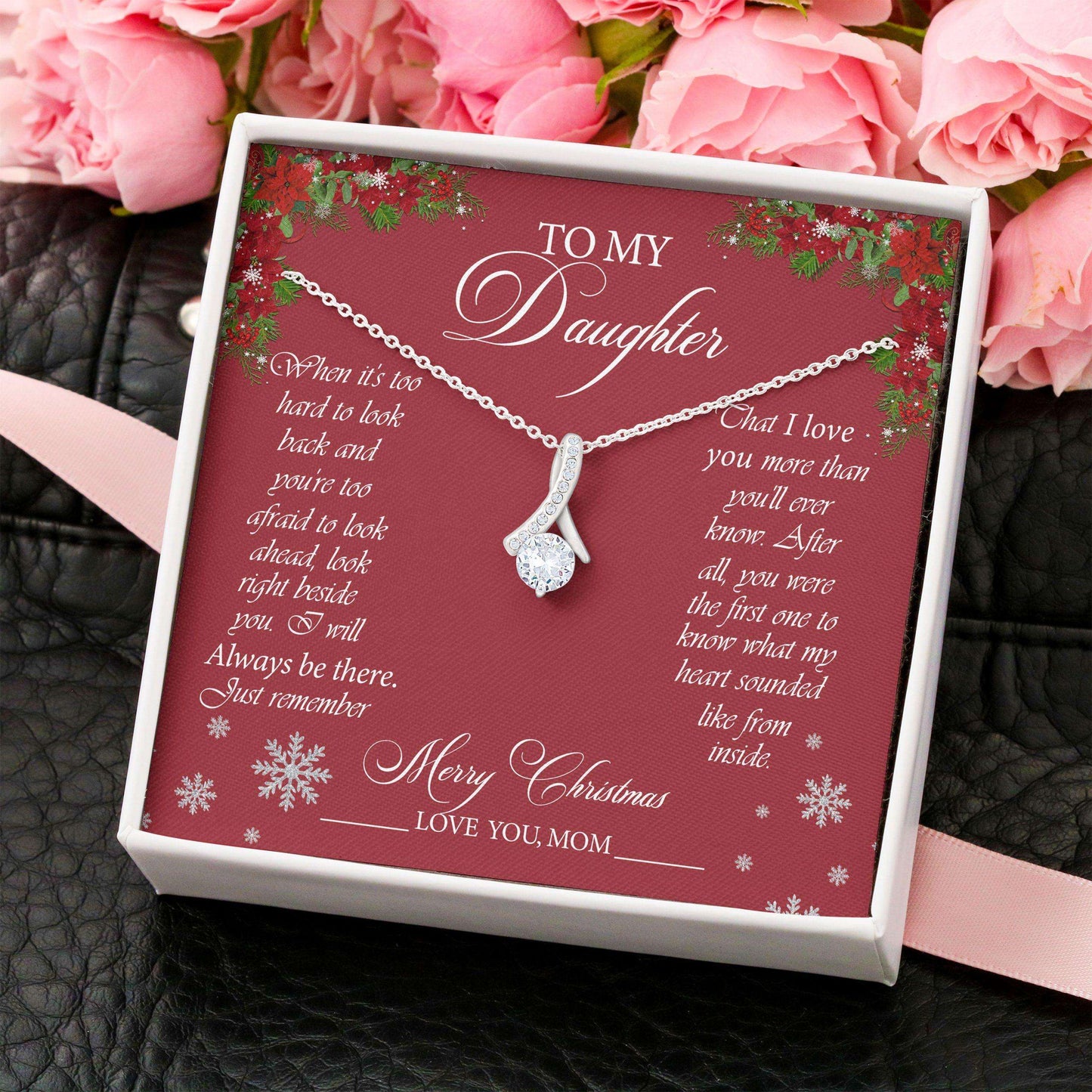 Daughter Necklace, To My Daughter “ Alluring Beauty Christmas Necklace Dughter's Day Rakva