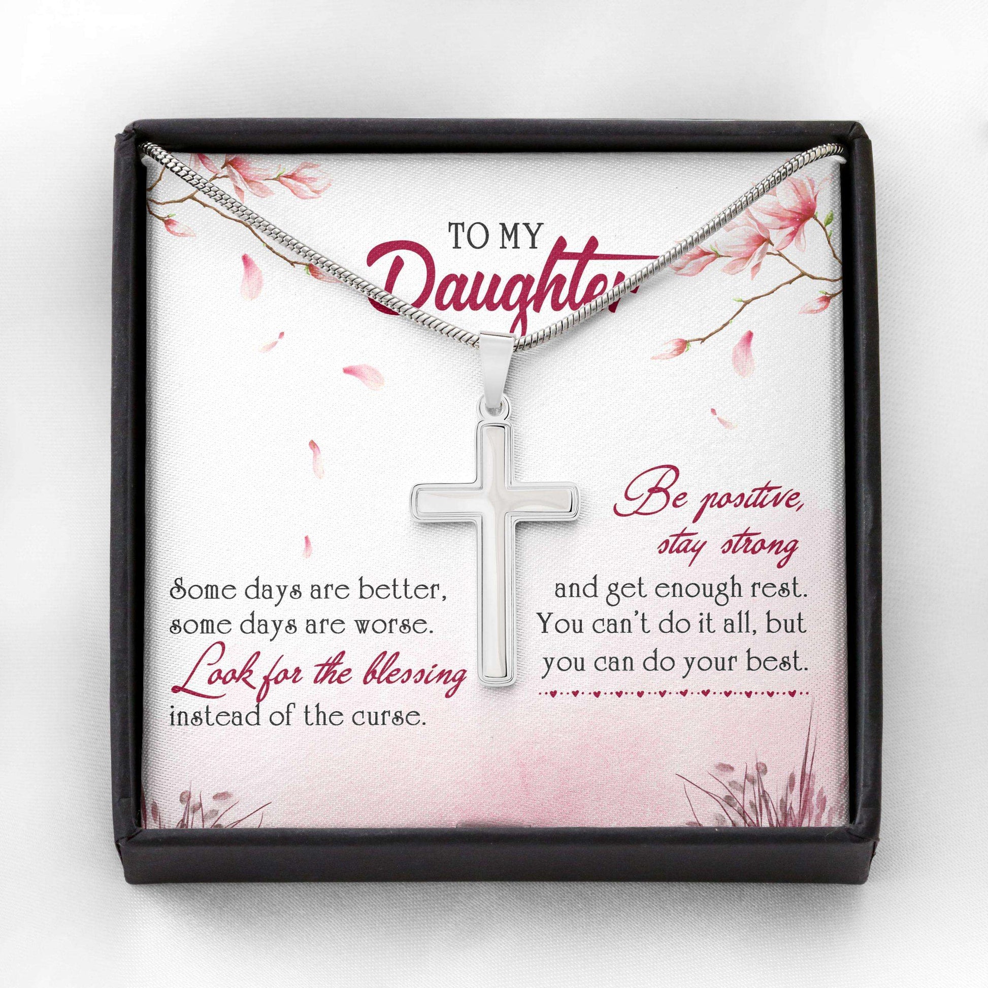 Daughter Necklace, To My Daughter “ Cross Necklace Dughter's Day Rakva