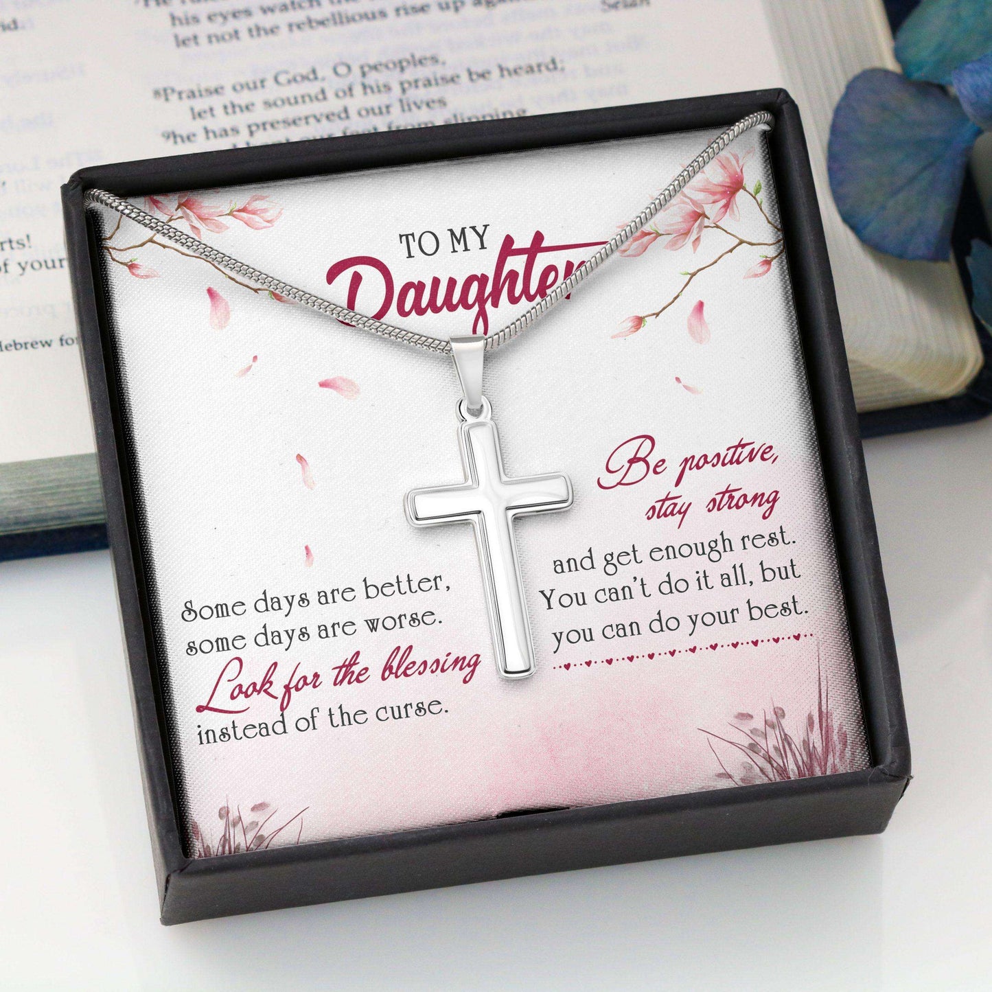 Daughter Necklace, To My Daughter “ Cross Necklace Dughter's Day Rakva