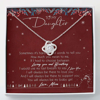 Daughter Necklace , To My Daughter Daughter From Mom “ Love Knot Necklace Dughter's Day Rakva