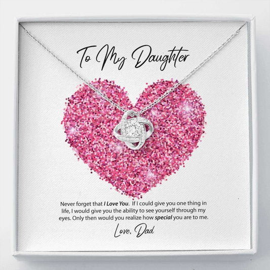 Daughter Necklace, To My Daughter From Dad Love Knot Necklace Dughter's Day Rakva