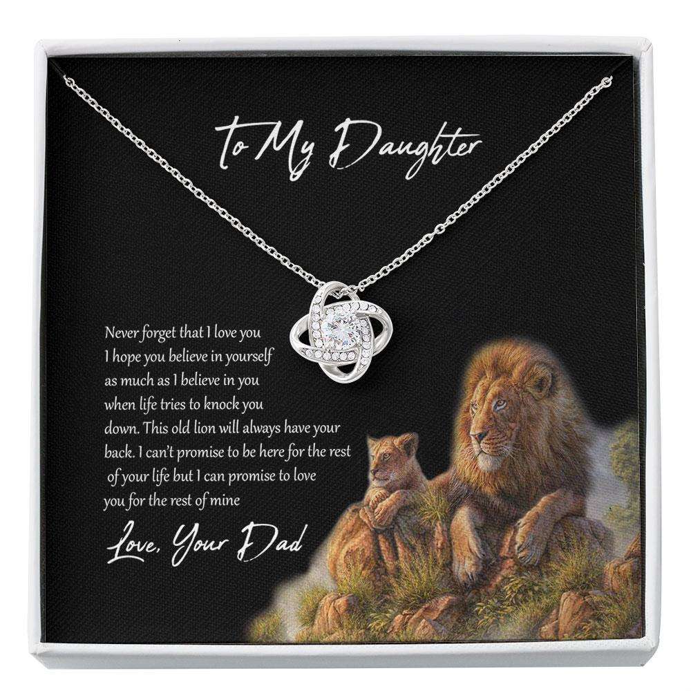 Daughter Necklace, To My Daughter From Dad Old Lion Your Back Believe Rest Of Mine, Teenage Birthday Christmas Custom Necklace Dughter's Day Rakva