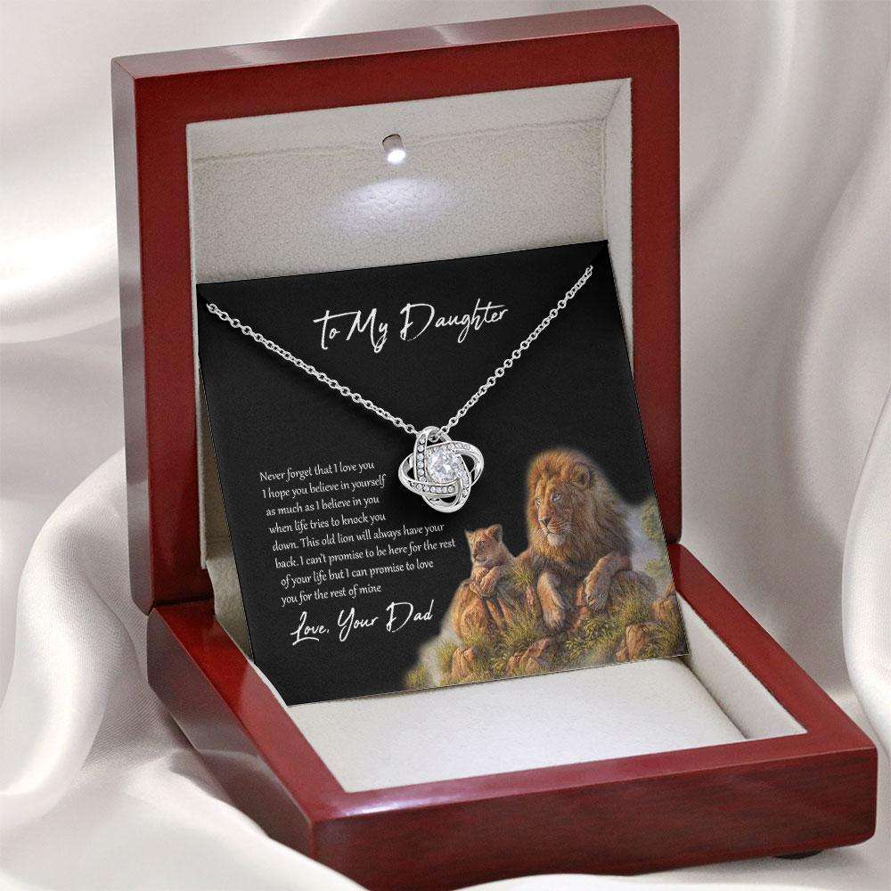 Daughter Necklace, To My Daughter From Dad Old Lion Your Back Believe Rest Of Mine, Teenage Birthday Christmas Custom Necklace Dughter's Day Rakva