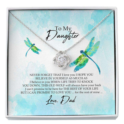 Daughter Necklace, To My Daughter From Dad Old Wolf Your Back Believe Crown, Aesthetic Stuff Accessory Teenage On Birthday Custom Necklace Dughter's Day Rakva