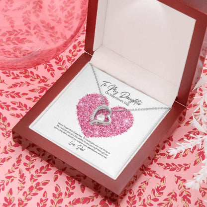 Daughter Necklace, To My Daughter From Dad Valentine’S Day Forever Love Necklace Dughter's Day Rakva