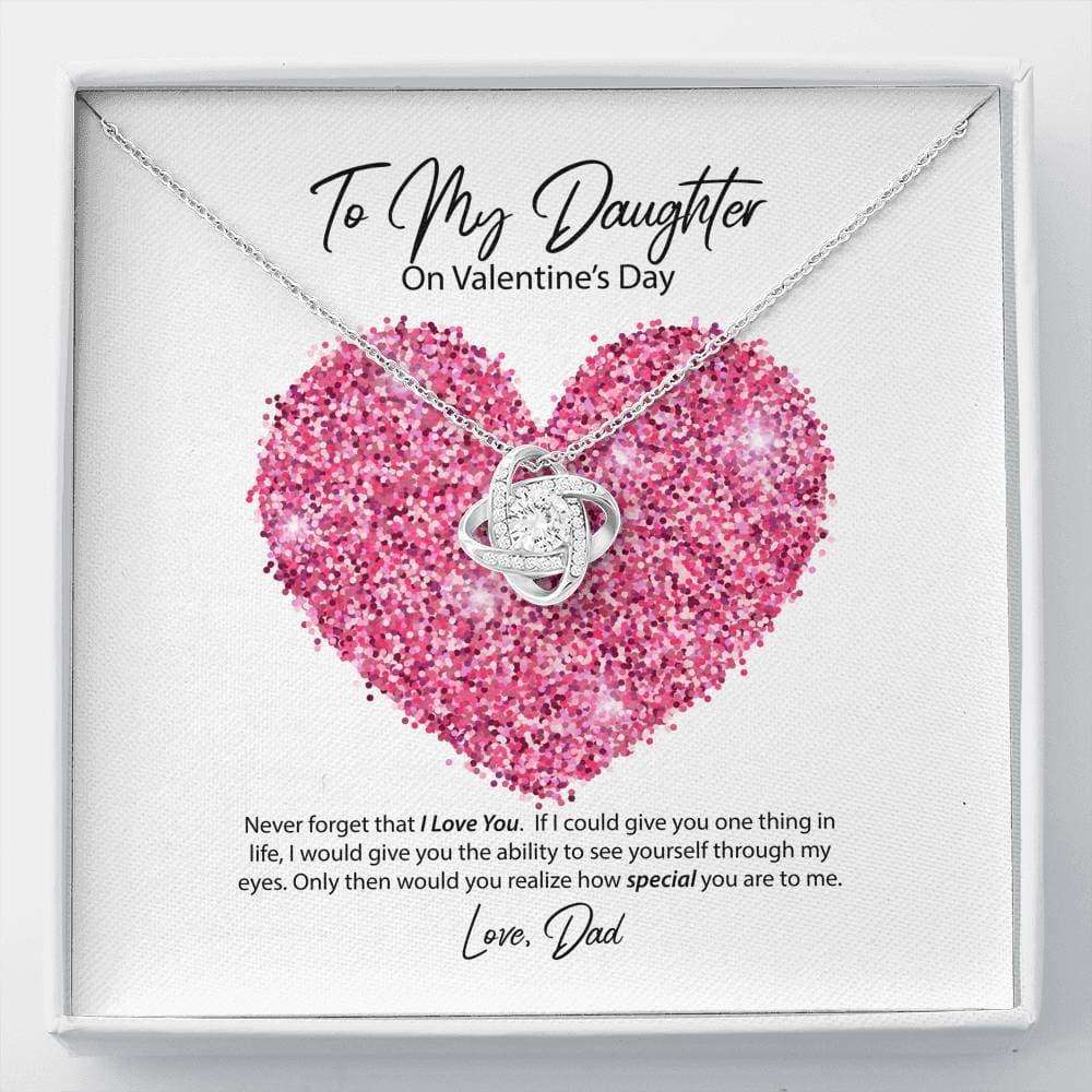 Daughter Necklace, To My Daughter From Dad Valentine’S Day Love Knot Necklace Dughter's Day Rakva