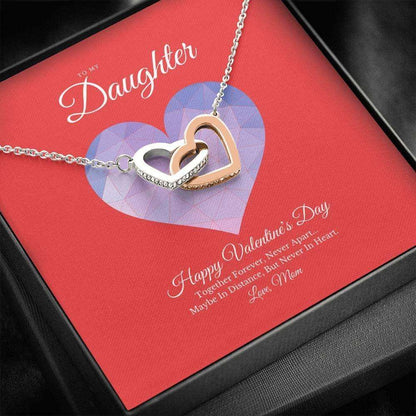 Daughter Necklace, To My Daughter From Mom Valentine’S Day Interlocking Hearts Necklace Dughter's Day Rakva