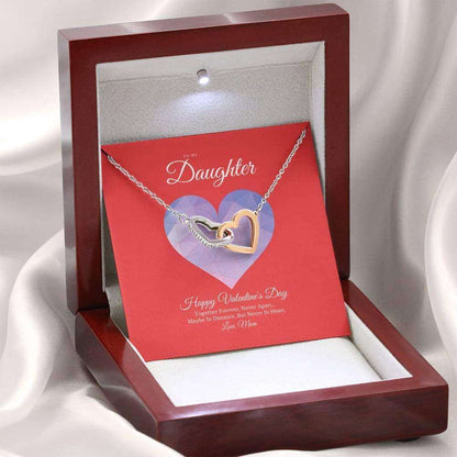 Daughter Necklace, To My Daughter From Mom Valentine’S Day Interlocking Hearts Necklace Dughter's Day Rakva