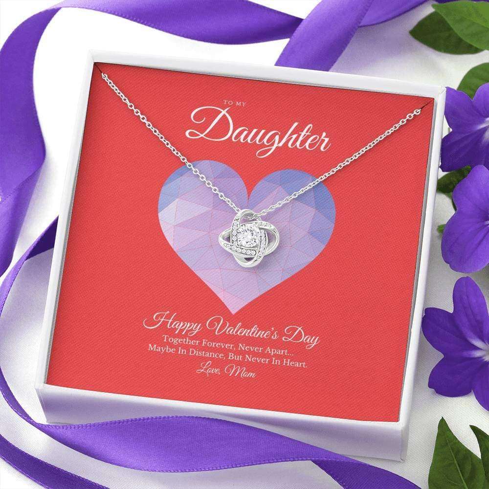 Daughter Necklace, To My Daughter From Mom Valentine’S Day Love Knot Necklace Dughter's Day Rakva