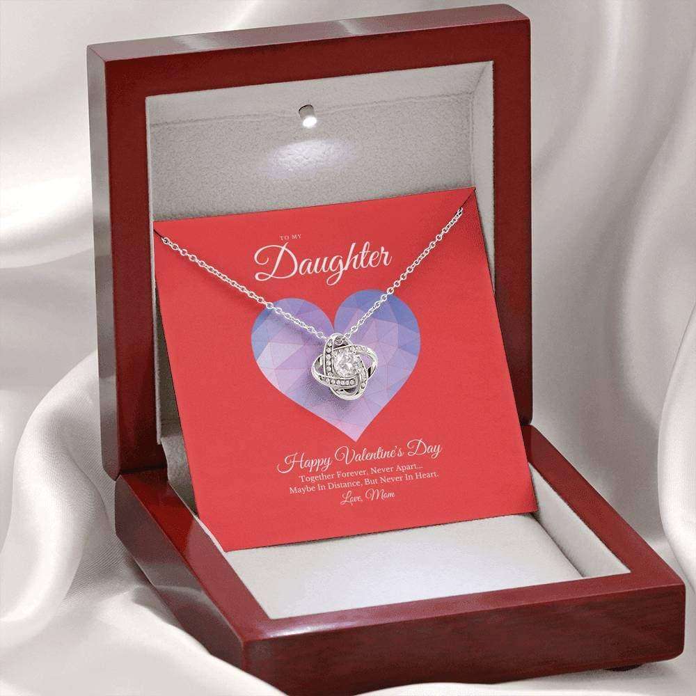 Daughter Necklace, To My Daughter From Mom Valentine’S Day Love Knot Necklace Dughter's Day Rakva