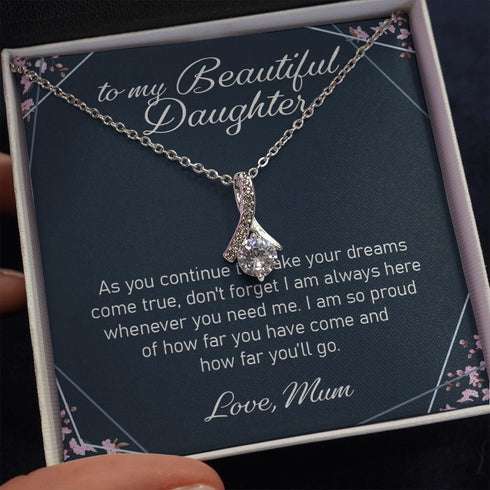 Daughter Necklace, To My Daughter From Mum Jewellery Gift For Daughter From Mother “ Alluring Beauty Necklace Dughter's Day Rakva