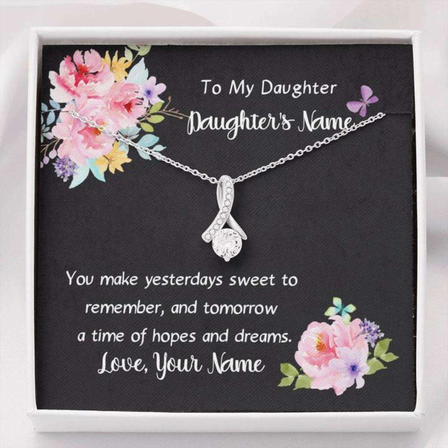 Daughter Necklace, To My Daughter Gift Ͽ½ Every Time I Think Of You Ͽ½ Alluring Beauty Necklace Dughter's Day Rakva