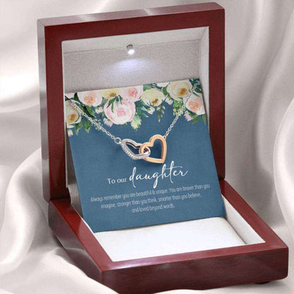 Daughter Necklace, To My Daughter Gift From Mom & Dad, Inspiring Message Card Necklace Dughter's Day Rakva