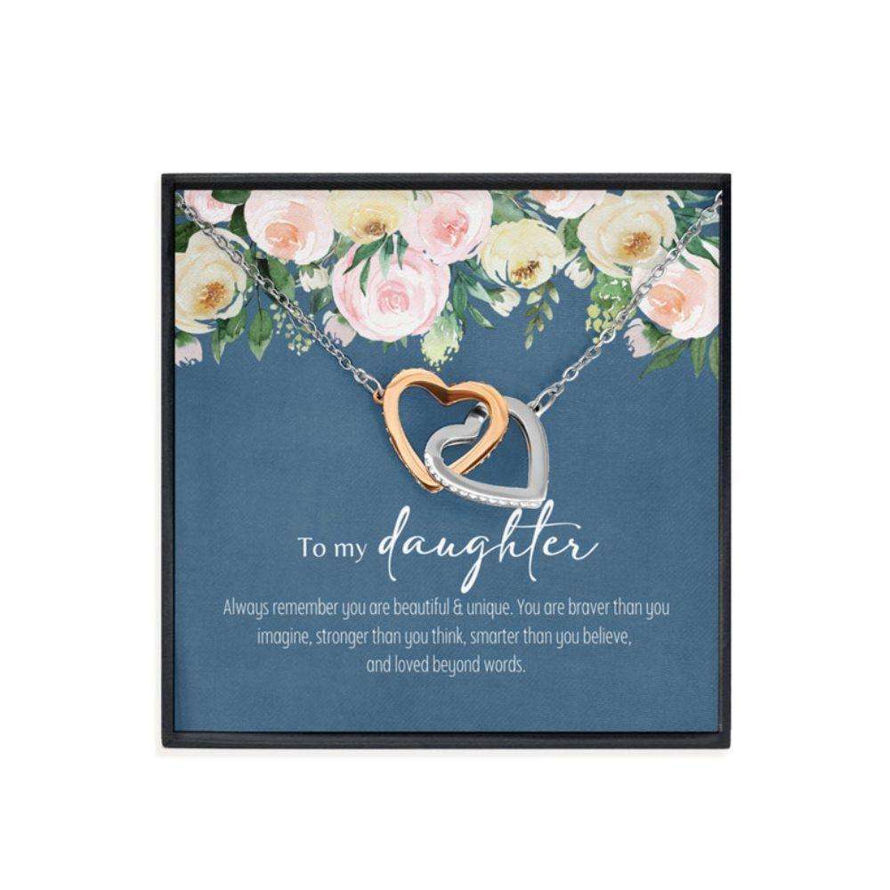 Daughter Necklace, To My Daughter Gift From Mom, Inspiring Message Card Necklace Dughter's Day Rakva