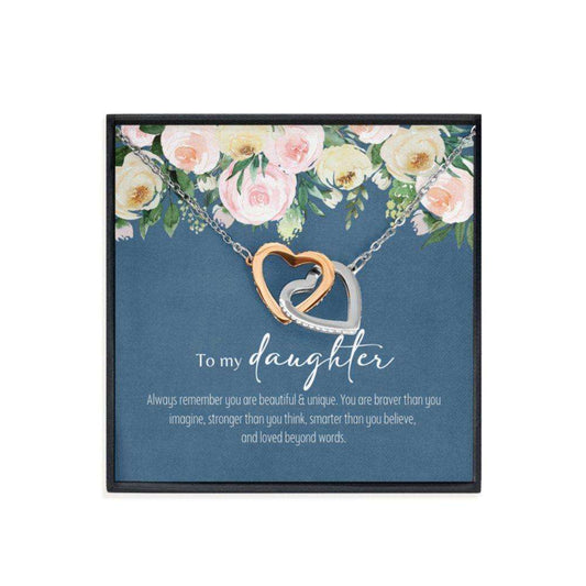 Daughter Necklace, To My Daughter Gift From Mom, Inspiring Message Card Necklace Dughter's Day Rakva