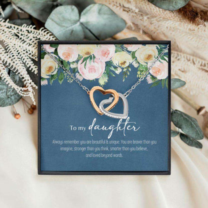 Daughter Necklace, To My Daughter Gift From Mom, Inspiring Message Card Necklace Dughter's Day Rakva