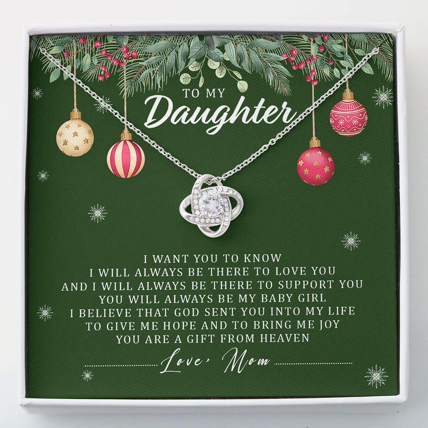 Daughter Necklace , To My Daughter Gift From Mom Message Card Necklace In Christmas Necklace Dughter's Day Rakva