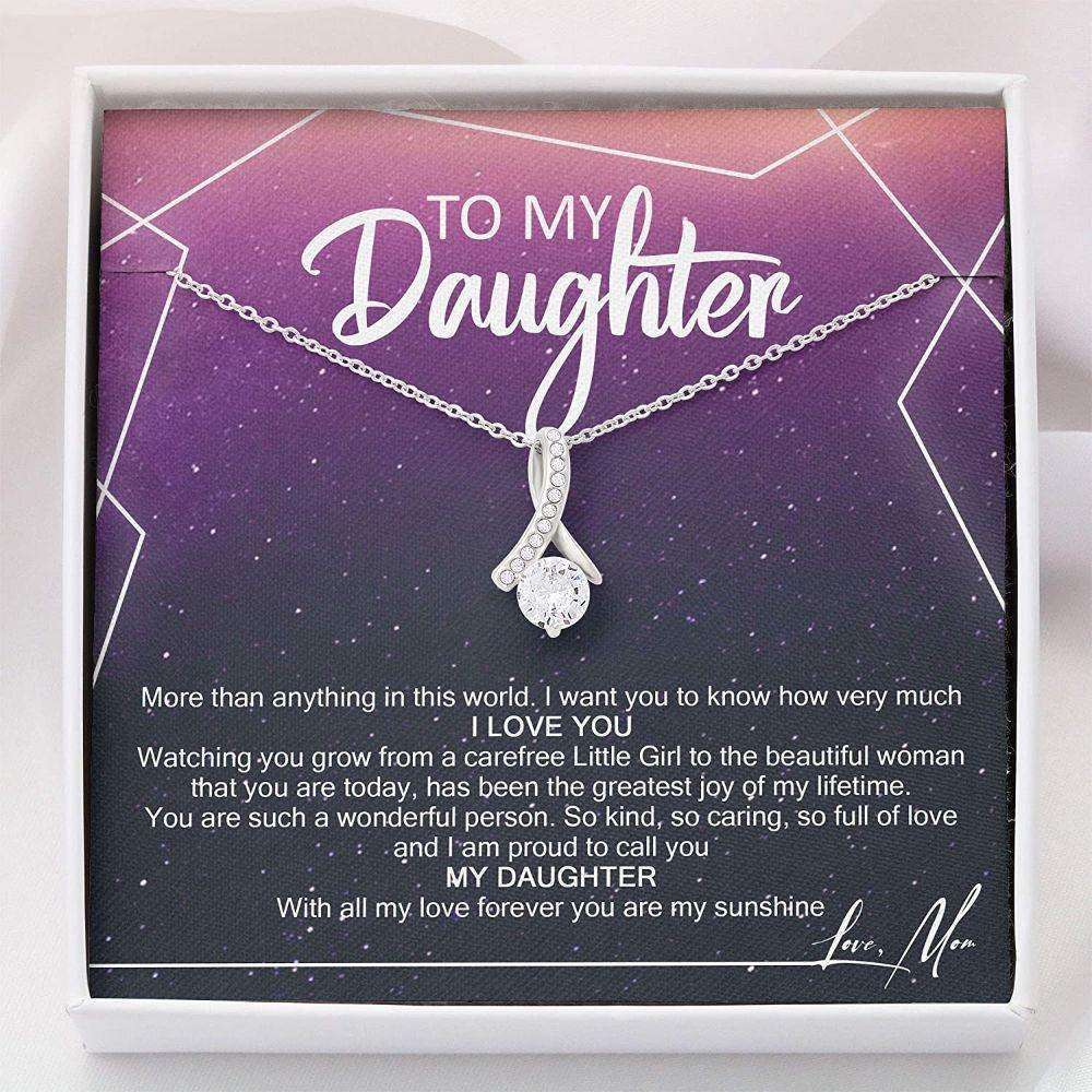 Daughter Necklace “ To My Daughter Gift Necklace “ Alluring Beauty Necklace With Gift Box For Birthday Christmas Dughter's Day Rakva