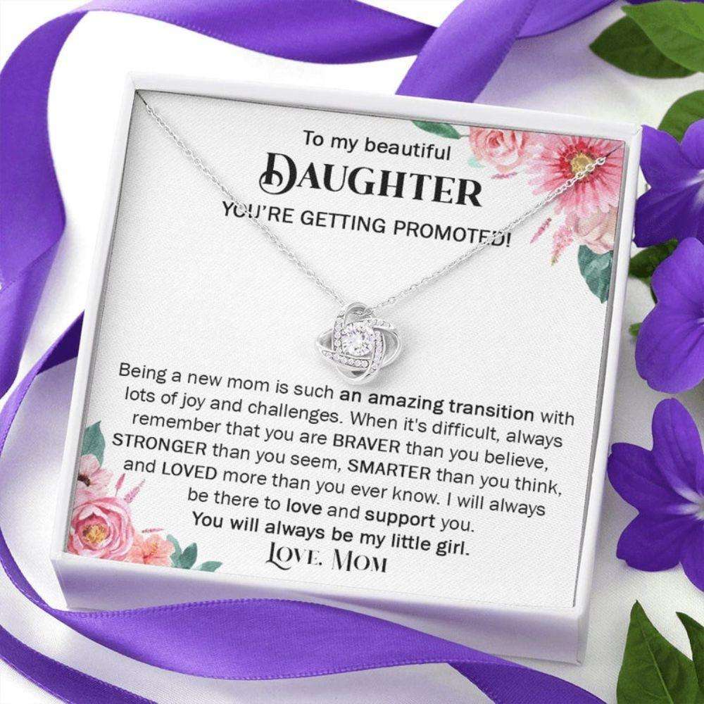 Daughter Necklace, To My Daughter Gift Necklace, Promoted To Mommy Gift For Her From Mom, New Mom Gift For Daughter Dughter's Day Rakva