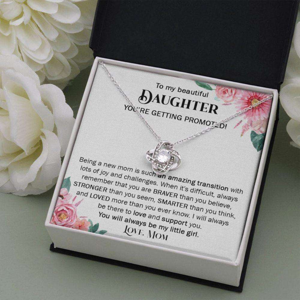 Daughter Necklace, To My Daughter Gift Necklace, Promoted To Mommy Gift For Her From Mom, New Mom Gift For Daughter Dughter's Day Rakva