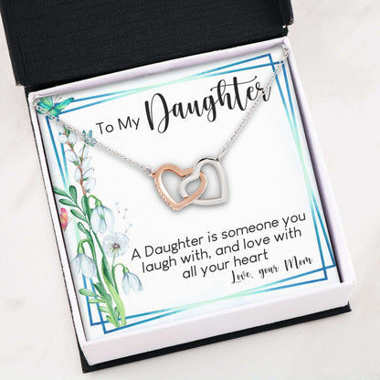 Daughter Necklace, To My Daughter “ Interlocking Hearts Necklace V1 Dughter's Day Rakva