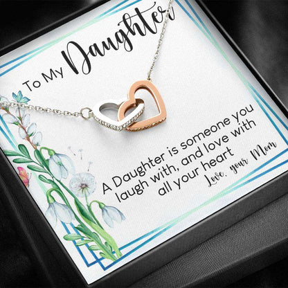 Daughter Necklace, To My Daughter “ Interlocking Hearts Necklace V1 Dughter's Day Rakva