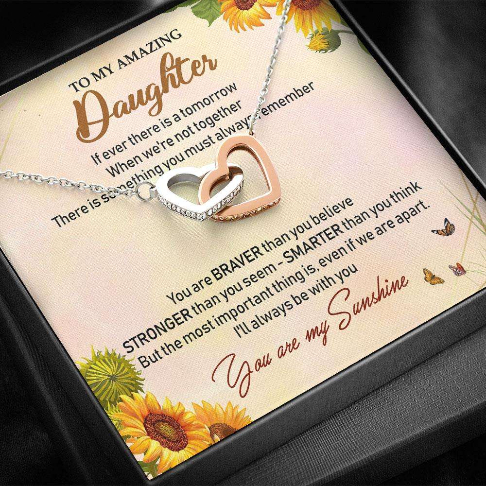 Daughter Necklace, To My Daughter “ Interlocking Hearts Necklace V2 Dughter's Day Rakva